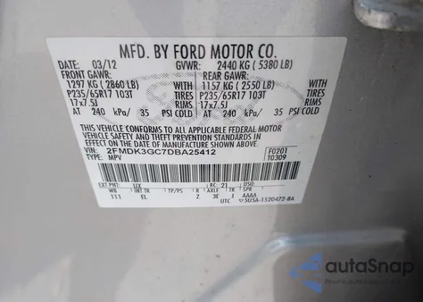 2013 Ford Edge Se z USA, uszkodzony, nr VIN 2FMDK3GC7DBA25412